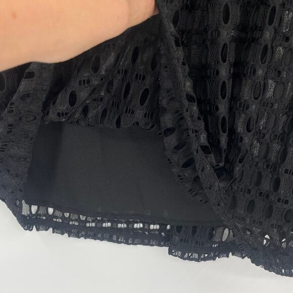 Shannon Ford NY Crochet Lace Womens Top Sz XL Boho Goth Witchy Whimsigoth Black - Picture 4 of 10